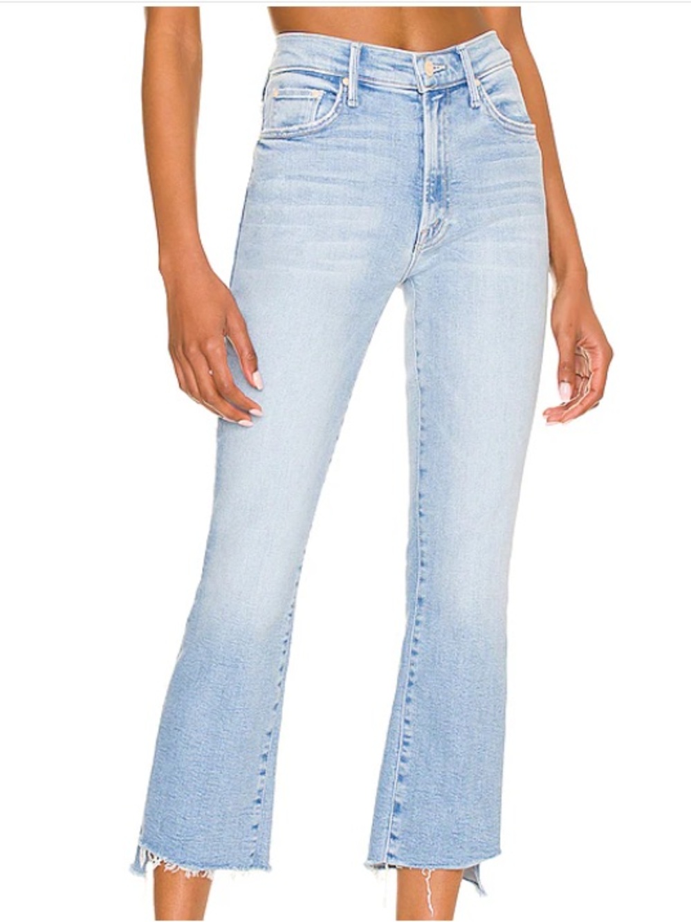 MOTHER The Insider Crop Step Fray Limited Edition Jeans Light Wash Size 26